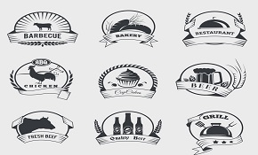 9 retro vector food labels 9 retro vector food labels